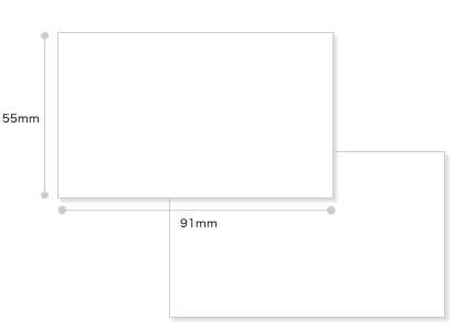 カード印刷：サイズ　55mm×90mm