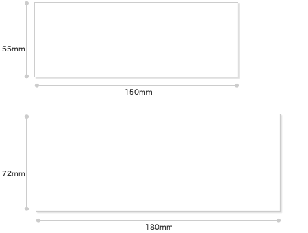 チケット印刷：サイズ　55mm×150mm，72mm×180mm